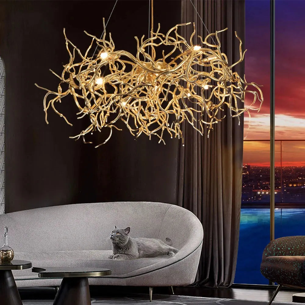 Modern Luxury Chandelier Lighting - Led Gold Branch For Living Rooms Dining And Home Decor With