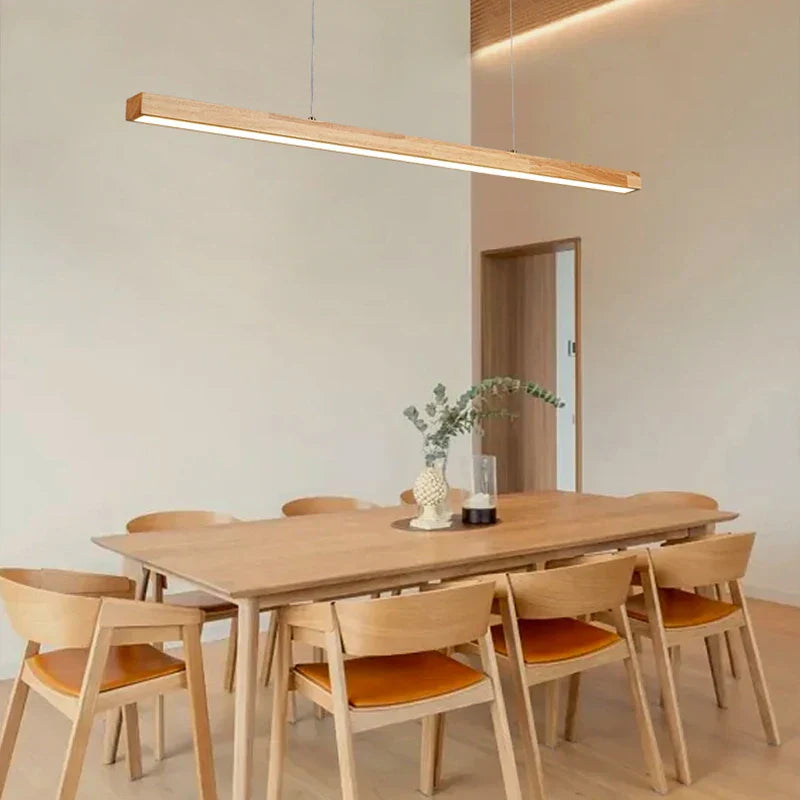 Sleek Wooden Dining Room Chandelier - Modern Minimalist Lighting For Tables Bars And More Pendant