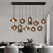 Smoky Grey Led Pendant Lights - Nordic Glass Chandelier For Dining Living Room Kitchen And Bar