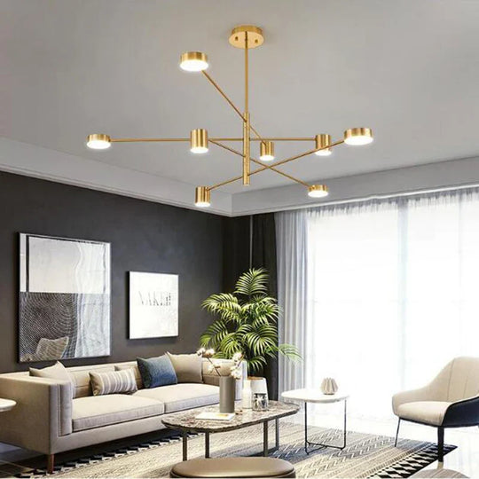 Swivel Led Chandelier - Versatile For Living Dining Office Sleek Black Pendant Light Modern Home