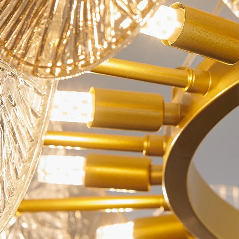 Sleek Postmodern Gold Electroplated Dining Chandelier - G9 Lighting For Bedrooms And Living Rooms