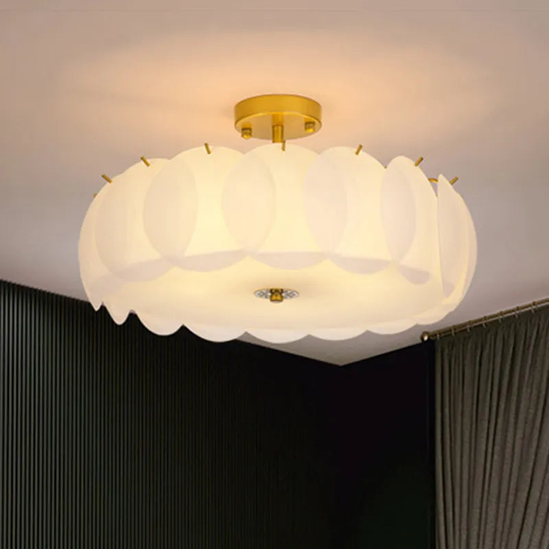 Modern Light Luxury Round Glass Ceiling Chandelier - Ideal For Living Room Decoration Bedroom Study