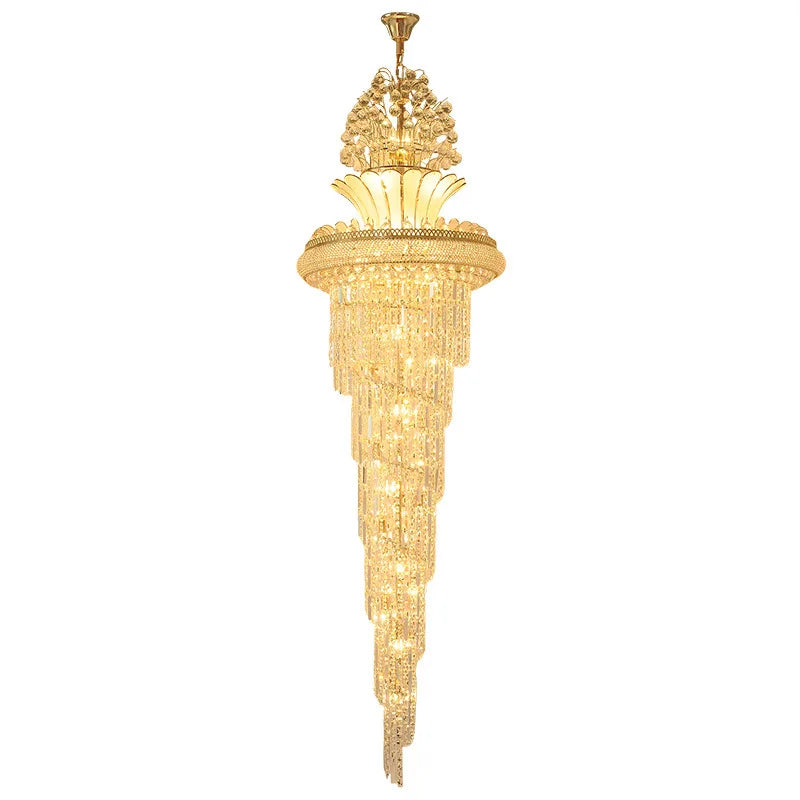 Elegant European - Style Crystal Chandelier - Ideal For Duplex Buildings Hotel Villas And Grand