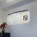 Contemporary Crystal Led Chandelier - Luxury Rectangular K9 Pendant Lamp With Personality For