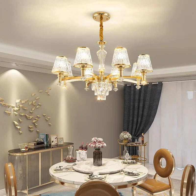 Elegant European Style Crystal Chandelier - A Modern Light Luxury Fixture For Living Rooms Bedrooms