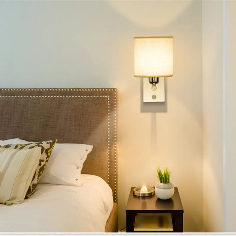 Modern Brief Wall Lamp With Fabric Lampshade - Stylish Led Sconces For Bedroom Bedside And Home