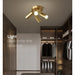 Fumi Modern Industrial Semi Flush Mount Ceiling Light Gold Classic Retro Fixture For Hallway