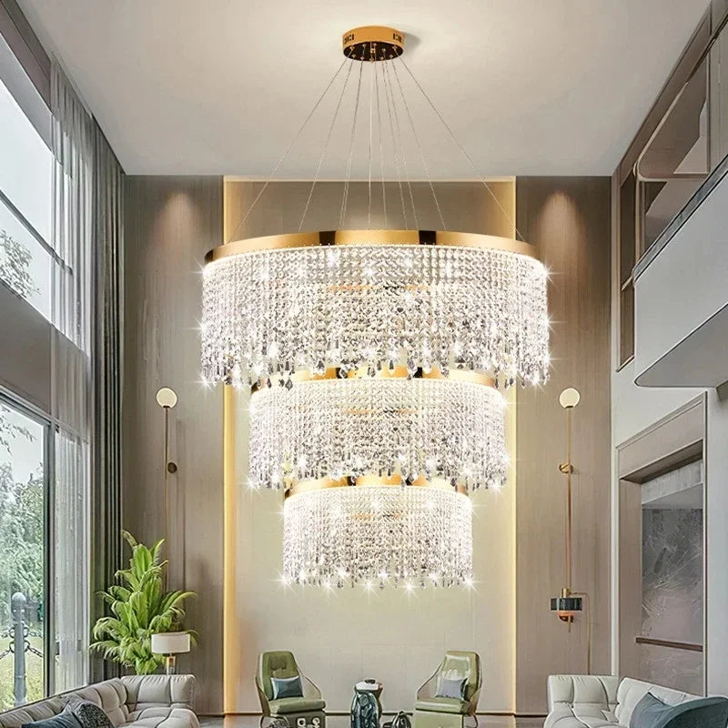 Modern Led Crystal Chandelier - Elegant Lighting Fixture For Living Room Dining Kitchen And Home