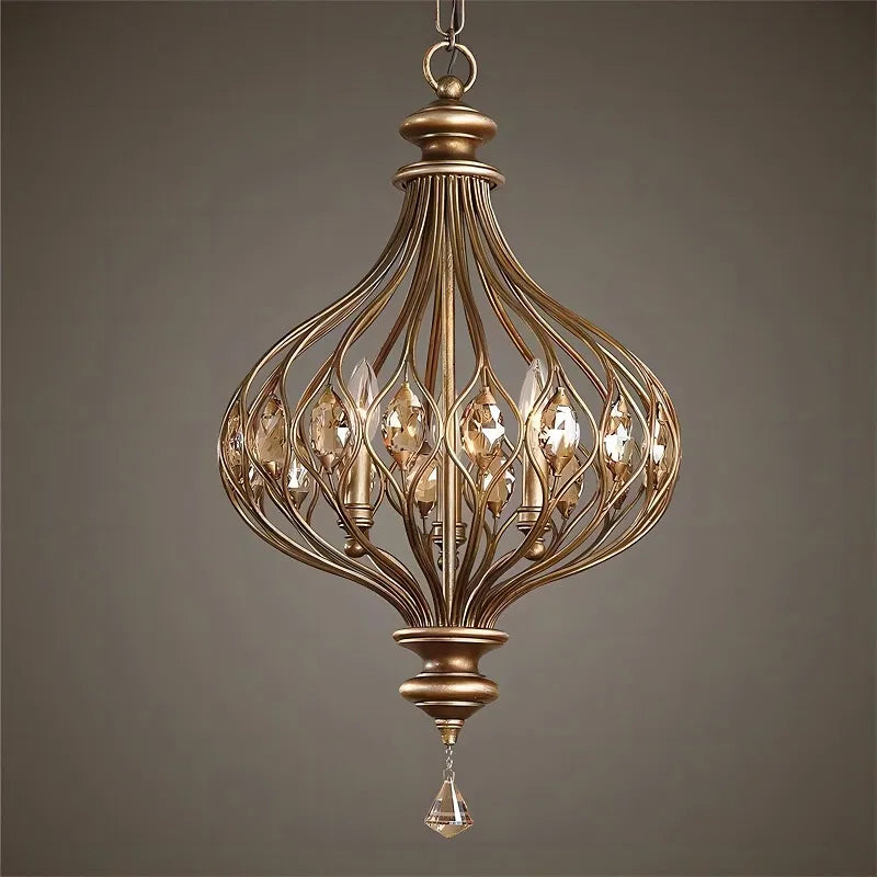 Vintage French Crystal Lantern Chandelier - Illuminate Your Villa With Retro Elegance Chandelier