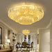 Modern Golden Rectangle Round Crystal Ceiling Light - Elegant Led Lighting For Living Rooms Dining