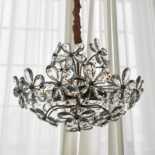 Elegant Crystal Flower Chandelier - New Style Dream With French Pastoral And American Retro Flair