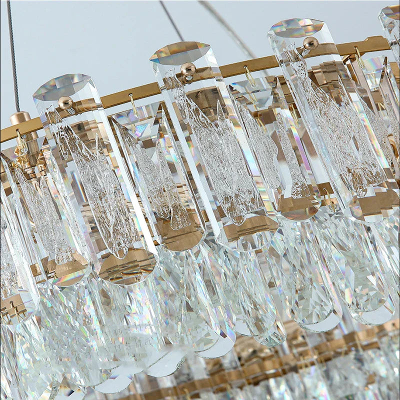 Elegant Led Transparent Crystal Chandelier - A Modern Light Luxury Fixture For Living Room Decor