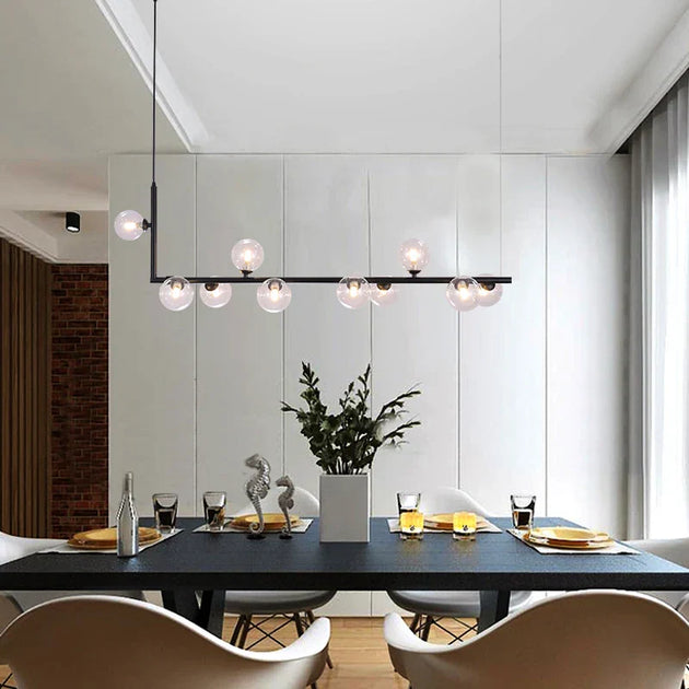 Sleek Linear Chandelier For Modern Dining Tables And Bars - Minimalist Pendant Lighting Fixture