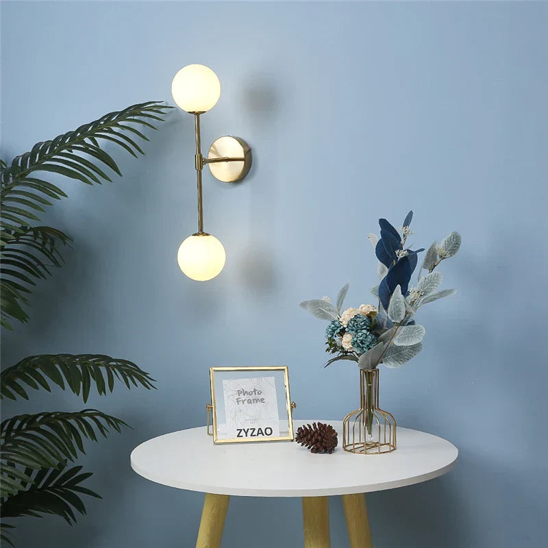 Post - Modern Wall Lamps - Led Golden Glass Light With G9 Bulb For Nordic Creative Bedroom Living