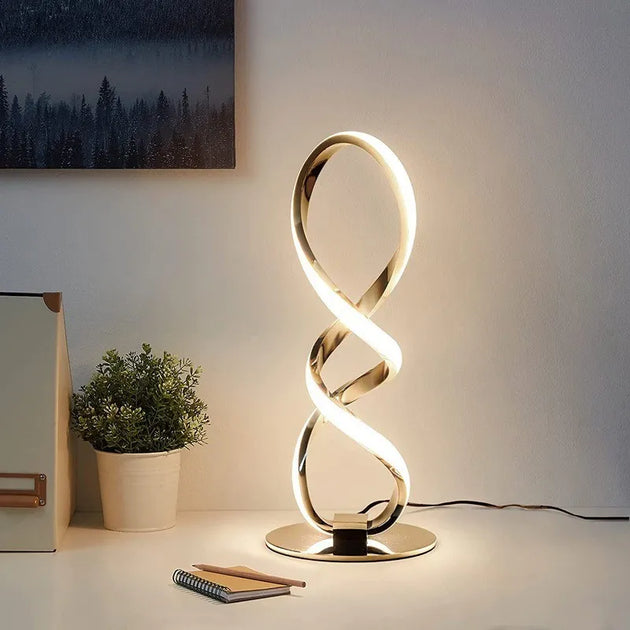 Modern Silver Led Table Lamp - Luxury Adjustable Brightness For Bedroom Study And Home Decoration