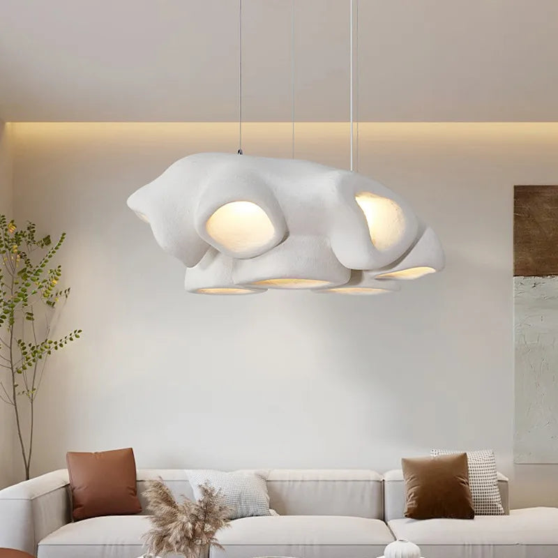 Nordic Living Room Wabi Sabi Chandelier - Minimalist Led Pendant Lighting For Dining Rooms Bars And