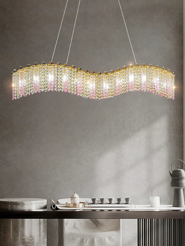 Elegant Feather Crystal Chandelier - A Light Luxury Masterpiece For Bedrooms Living Rooms