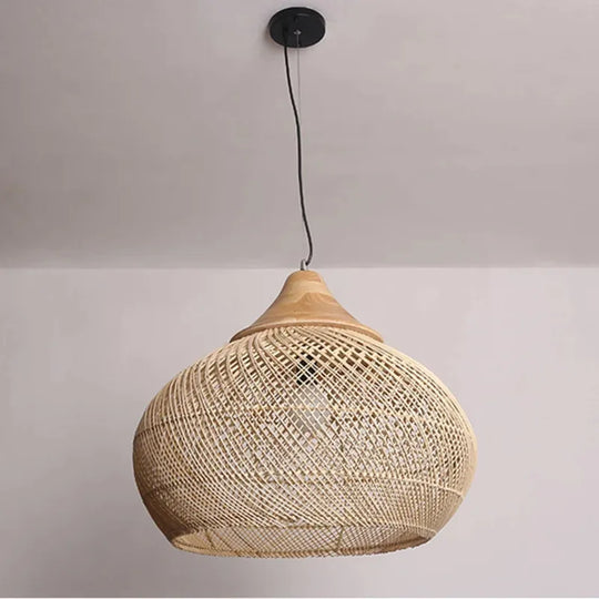 Wabi Sabi Vintage Handmade Rattan Pendant Lamps - Japanese Style Lighting For Kitchen Island And