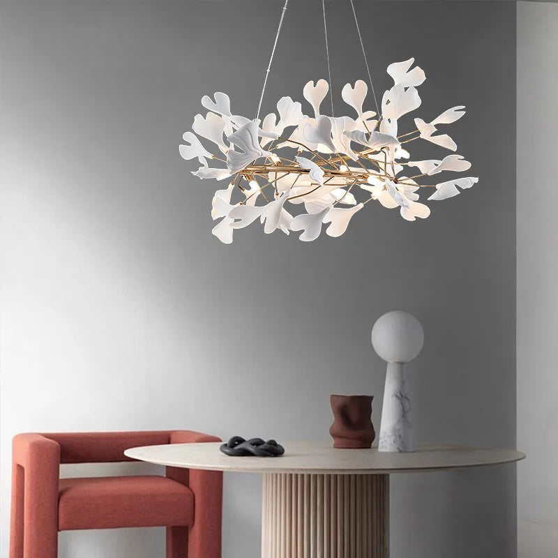 Exquisite Porcelain Leaves Chandeliers - Luxury Led Pendant Lights For Living Room Bedroom Hotel