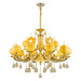 European Style Jade Crystal Chandelier - Luxury Lighting With Natural Marble Accents For Dining