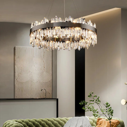 New Style Light Luxury Crystal Chandelier - Modern Elegance For Living Rooms Dining Areas