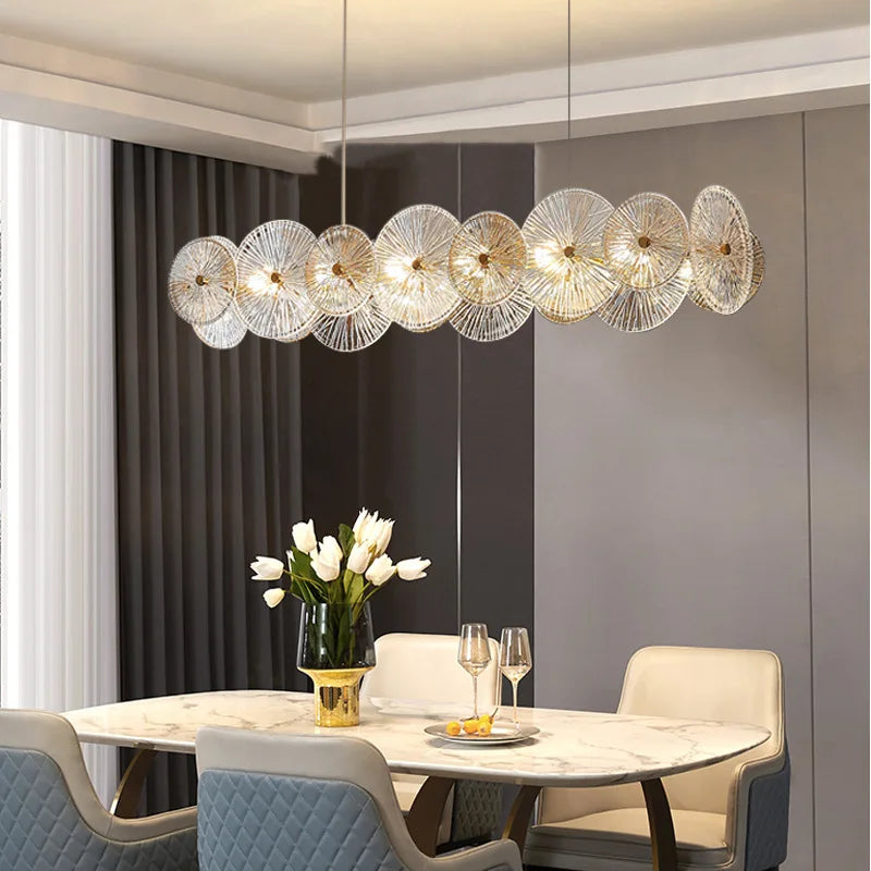 Sleek Postmodern Gold Electroplated Dining Chandelier - G9 Lighting For Bedrooms And Living Rooms