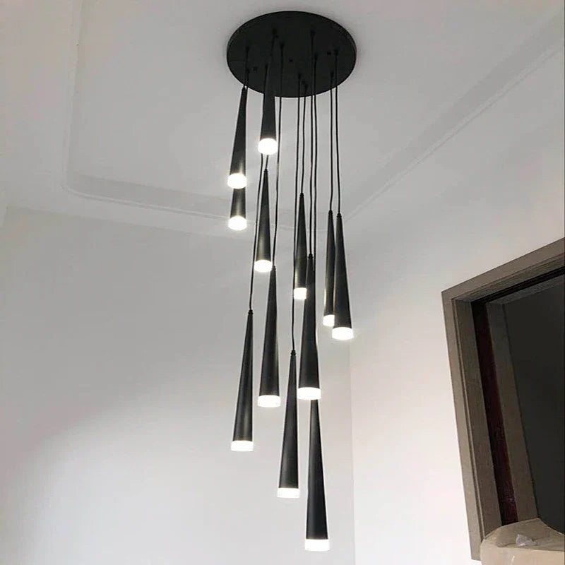 Contemporary Stair Chandelier - Elevate Your Duplex Apartment With Nordic Loft Elegance Pendant