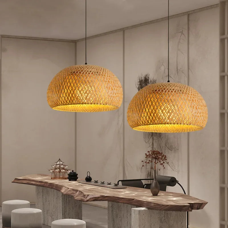 Zen Bamboo And Rattan Woven Chandelier - Exquisite Lighting For Chinese Southeast Asian - Inspired