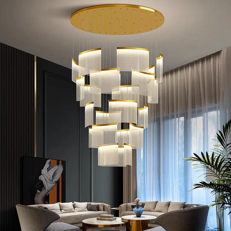 Chic Nordic Stair Chandelier - Versatile Pendant And Ceiling Lights For Living Dining Rooms