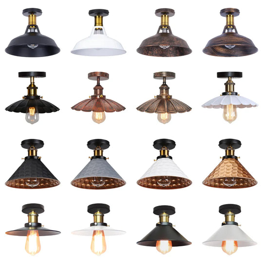 Vintage Retro Flush Mount Ceiling Light - Industrial Lighting For Indoor Home Decor Ceiling Light