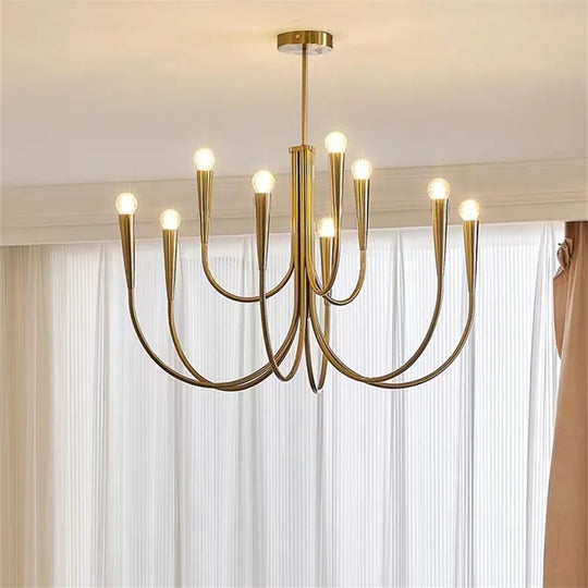 Swoop Arm Chandelier - Retro Elegance For Luxurious Living And Dining Spaces Ceiling Light