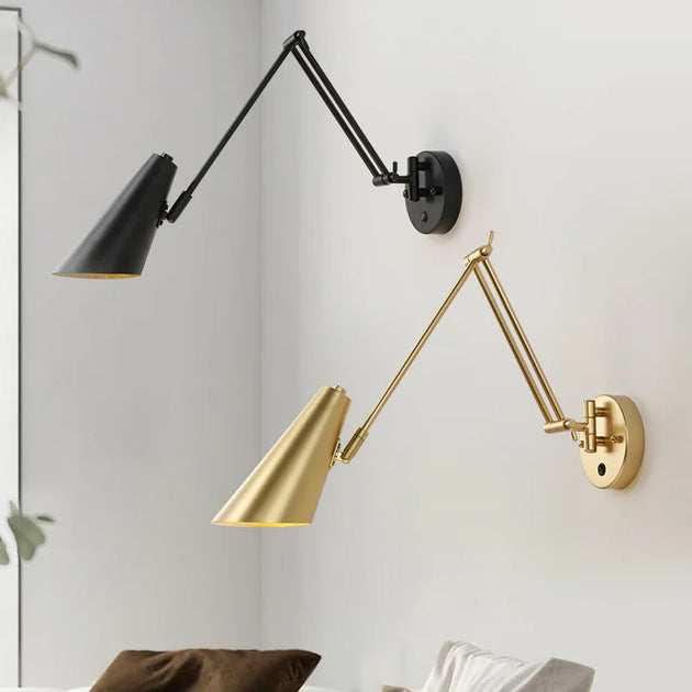 Modern Adjustable Wall Lamps - Swing Long Arm Design With Internal Switch For Household Bedside