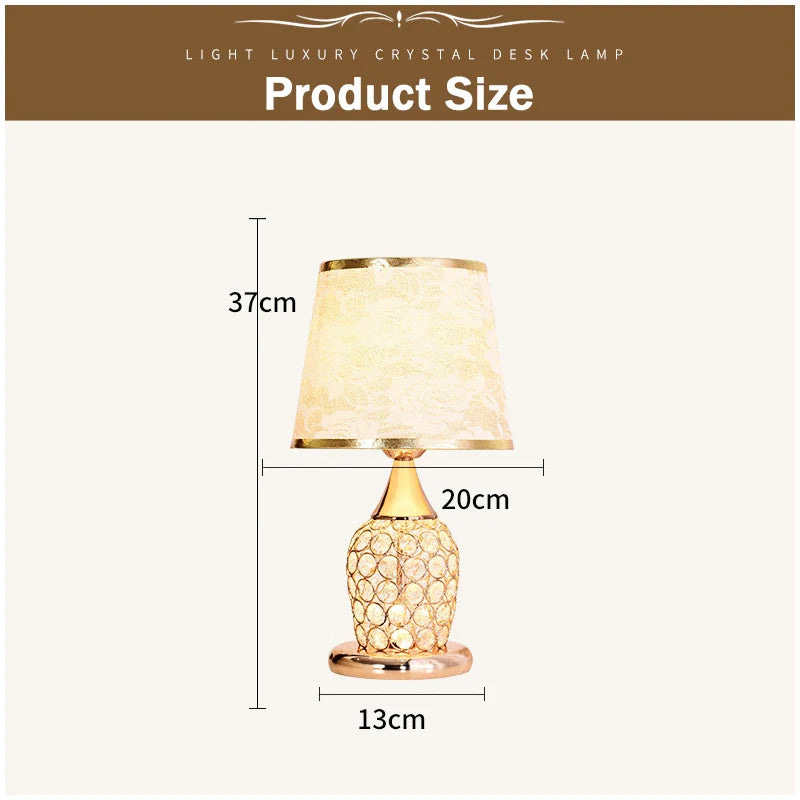 European - Style Crystal Table Lamp - Inspired Modern Bedroom Warmth And Romance