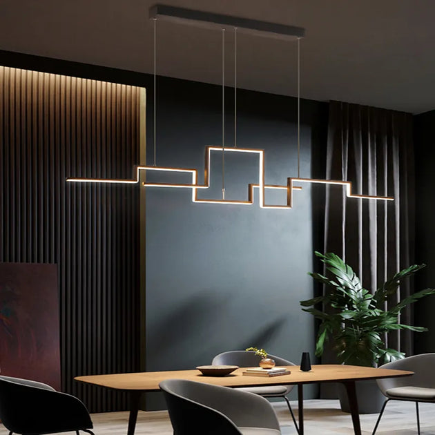 Contemporary Led Geometric Chandeliers - Elegant Lighting For Living Dining Bedroom Kitchen And Bar