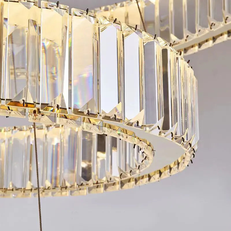 Modern Luxury Crystal Chandeliers - Golden Chandelier Lighting For Living Rooms Stairs And Duplex