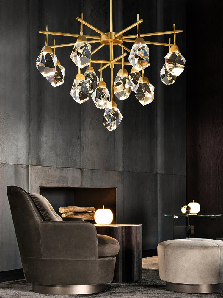 Luxury Crystal Living Room Chandelier - Modern Decor Pendant Light Fixture For Bedrooms Dining