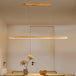 Sleek Wooden Dining Room Chandelier - Modern Minimalist Lighting For Tables Bars And More Pendant