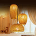 Bamboo Lampshade Led Pendant Lamp - Natural Rattan Wicker Ceiling Chandeliers With Hand - Woven E27