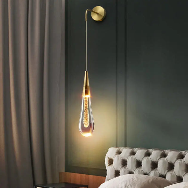 Post - Modern Crystal Wall Lights - Glass Led Creative Raindrops Lamp For Restaurant Bedroom