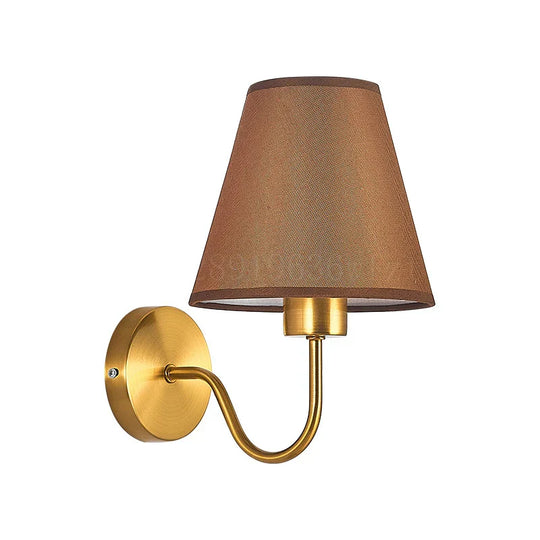 American Fabric Wall Lamp - Led Sconces With Cloth Lampshade For Bedroom Living Room Staircases And