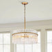 Contemporary 5 - Light Brushed Brass Finish Crystal Glass Chandelier - Illuminate Your Space With