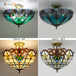 Vintage Mediterranean Tiffany Stained Glass Ceiling Lights - Elegance For Living Rooms Bedrooms