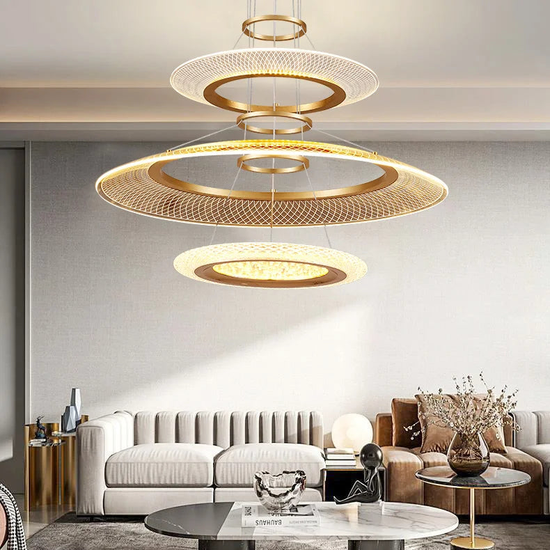 Modern Led Screw Ceiling Chandeliers - Luxury Ring Pendant Lights For High - End Living And Dining