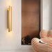 Sophisticated Modern Led Wall Lamp - Radiant Gold Lighting Fixture For Living Rooms Bedrooms And