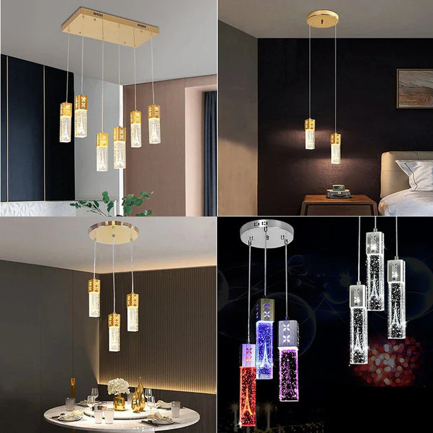 Bubble Crystal Led Pendant Lights And Wall Lamps - Modern Indoor Decor Lighting For Living Dining