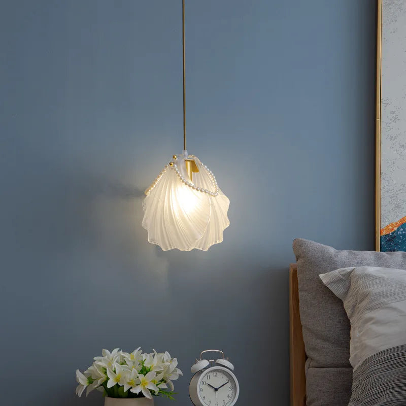 Elegant French Pastoral Pearl Shell Chandelier - A Modern Minimalist Fixture For Master Bedrooms