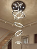 Modern Luxury Crystal Staircase Chandelier - Rings Design For Loft Villa And Lobby Indoor Lighting