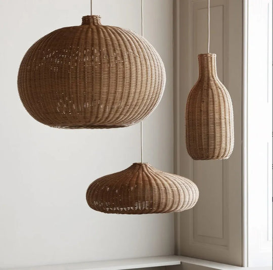 Vintage Handmade Rattan Pendant Light - Creative Lighting For Dining Rooms Cafes Restaurants And