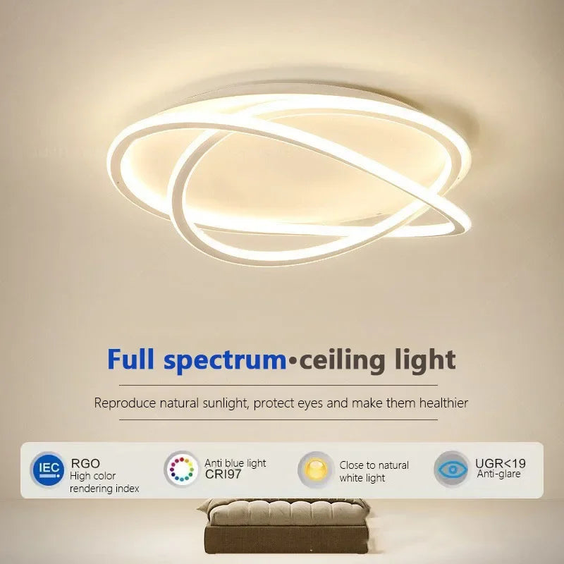 Modern Led Ceiling Lamp - Ideal For Living Dining Room Bedroom Study Restaurant Balcony Elegant