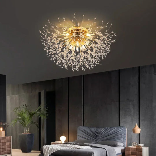 Nordic Dandelion Led Chandelier Ceiling Lamp - Sparkling Ball And Snowflake Lights Perfect For